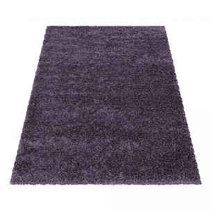 Tapis poils longs shaggy tissé motif uni RIBI