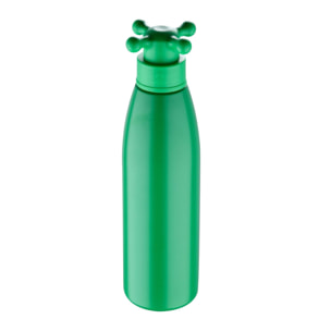 Botella de agua de pared única 750ml acero inoxidable verde con tapa de grifo colección rainbow