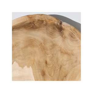 Bol Plat décoratif D. 27 cm teck naturel artisanale - BIBOU