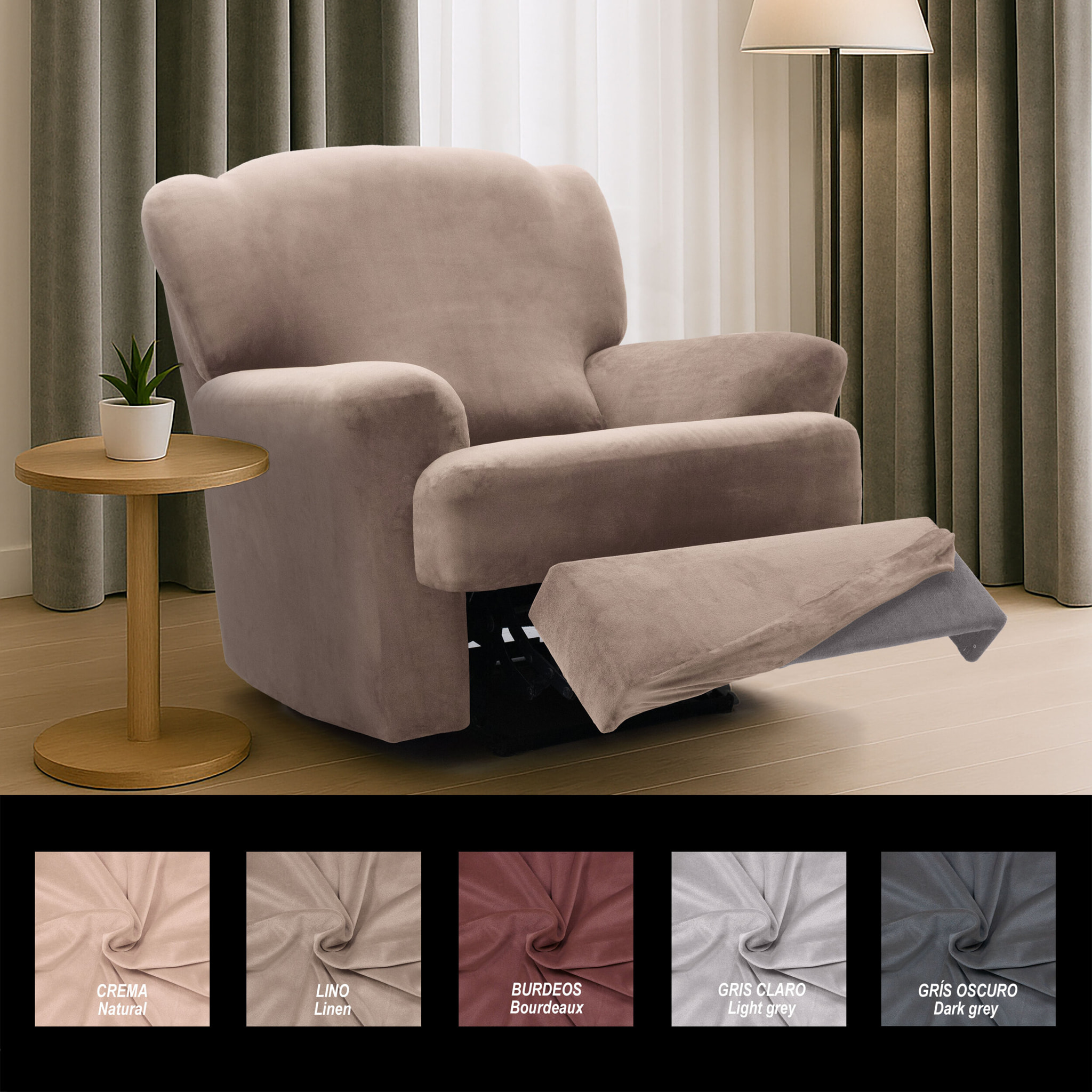 Funda TERCIOPELO ANTIMANCHAS Multi elástica para RELAX modelo VERONICA