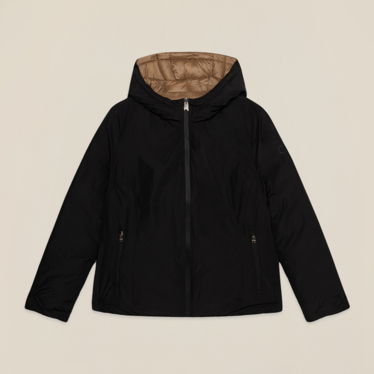 Oltre - Piumino lightweight corto con cappuccio - Nero