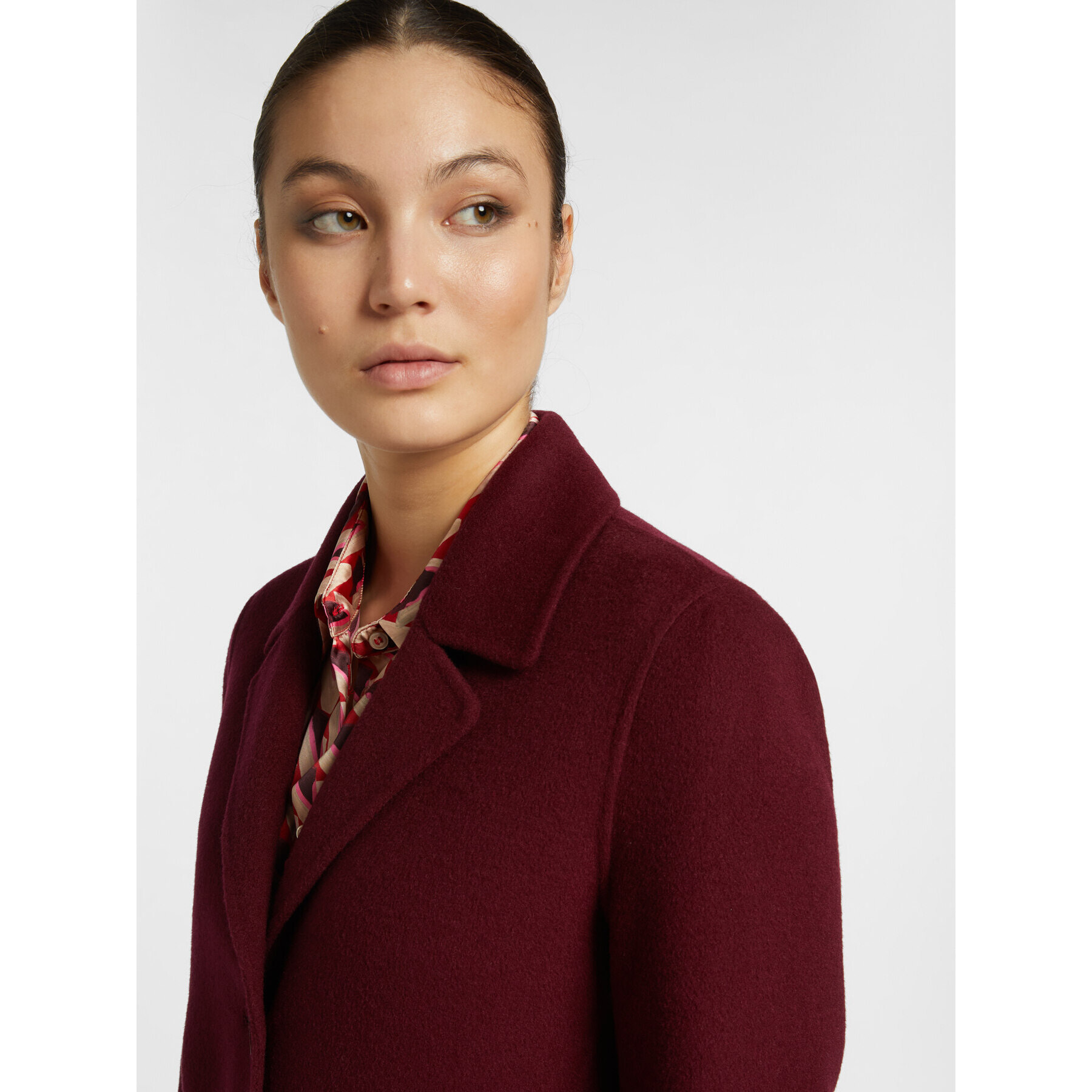 Elena Mirò - Cappotto sartoriale in tessuto double - Bordeaux