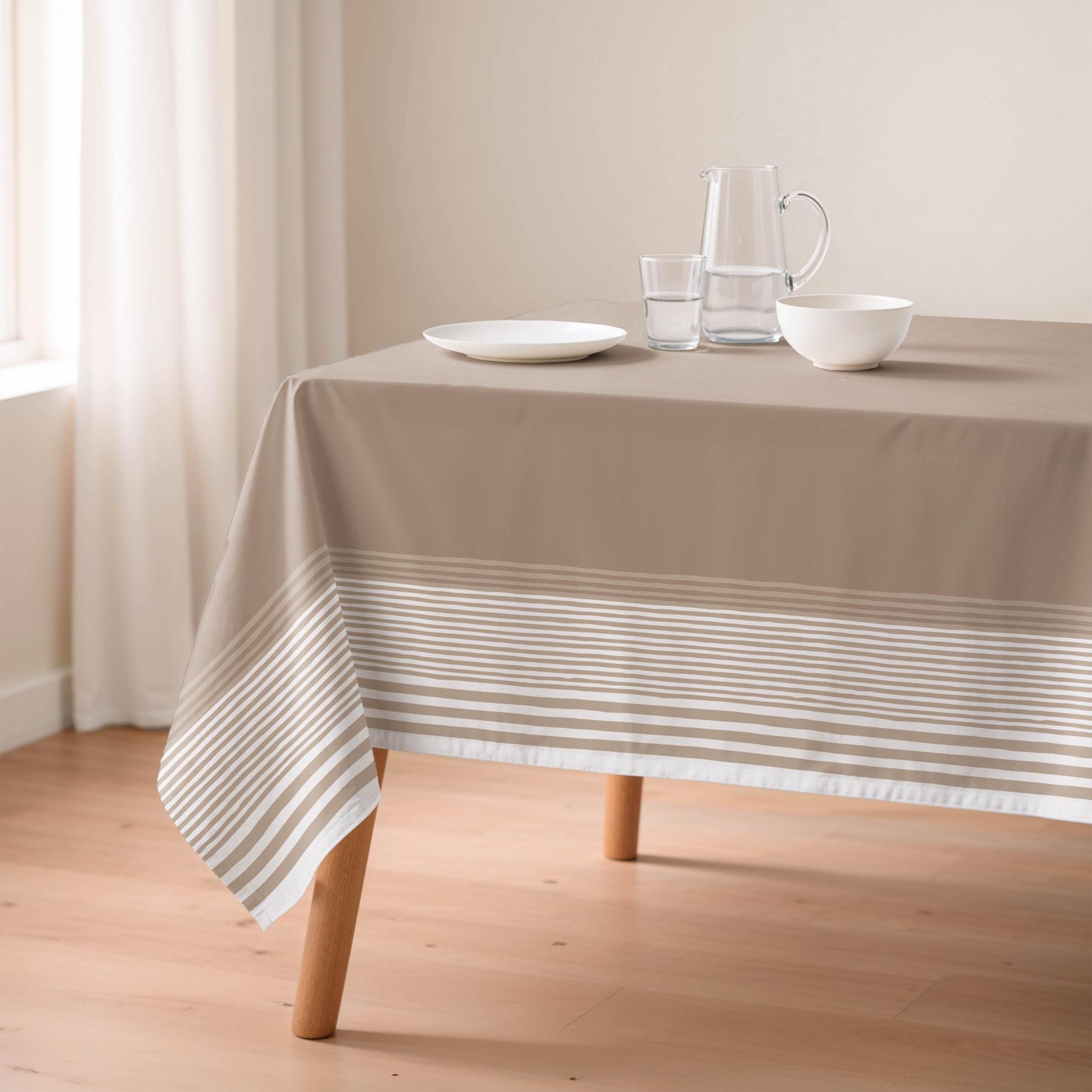 Nappe anti-taches HAZAEL TAUPE - en 100 % coton