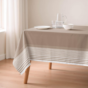 Nappe anti-taches HAZAEL TAUPE - en 100 % coton