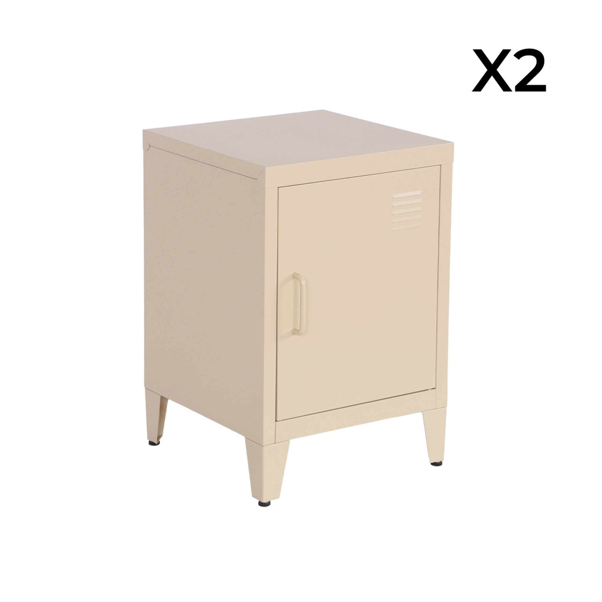 Table de chevet industrielle métal 1 porte (lot de 2) SOHO