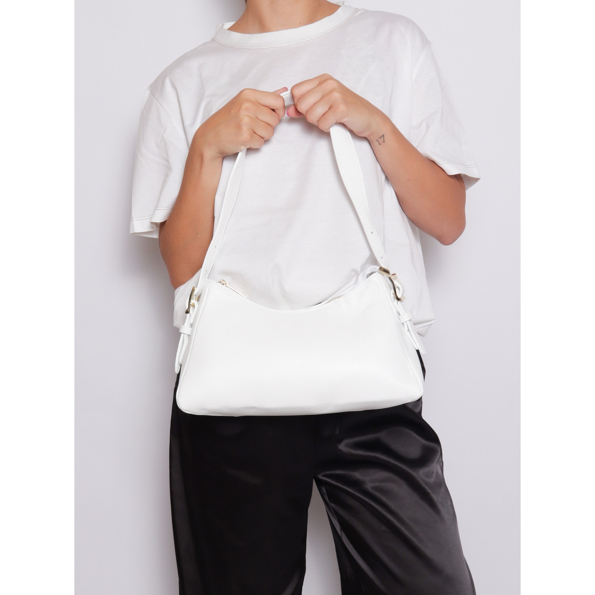 Borsa a mano da donna Made in Italy - Modello Calliope - 100% pelle - 31.0 x 17.0 x 10.0 cm