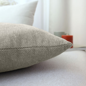 Coussin déhoussable en velours chenillé - Naturel