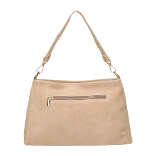 Borsa a mano da donna Made in Italy - Modello Celeste Pro - Pelle scamosciata - 30.0 x 17.0 x 9.0 cm
