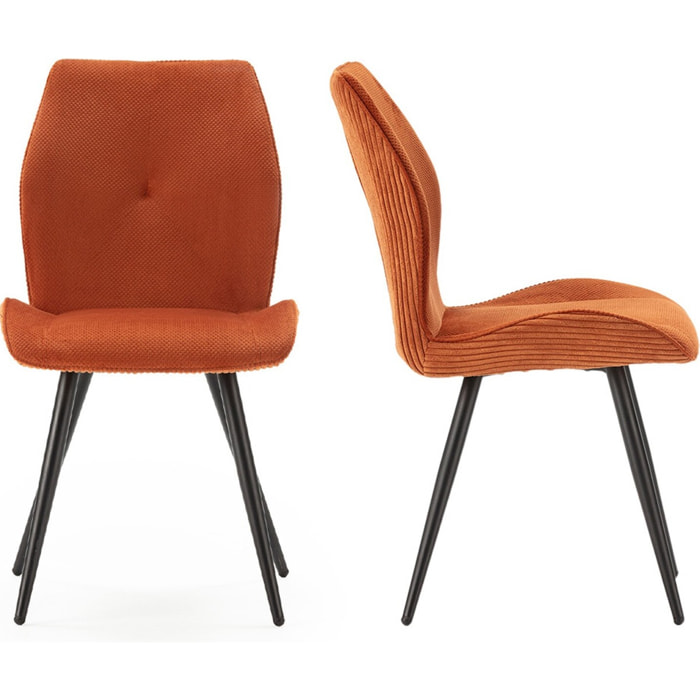 Lot de 2 chaises en velours côtelé - LYKKE