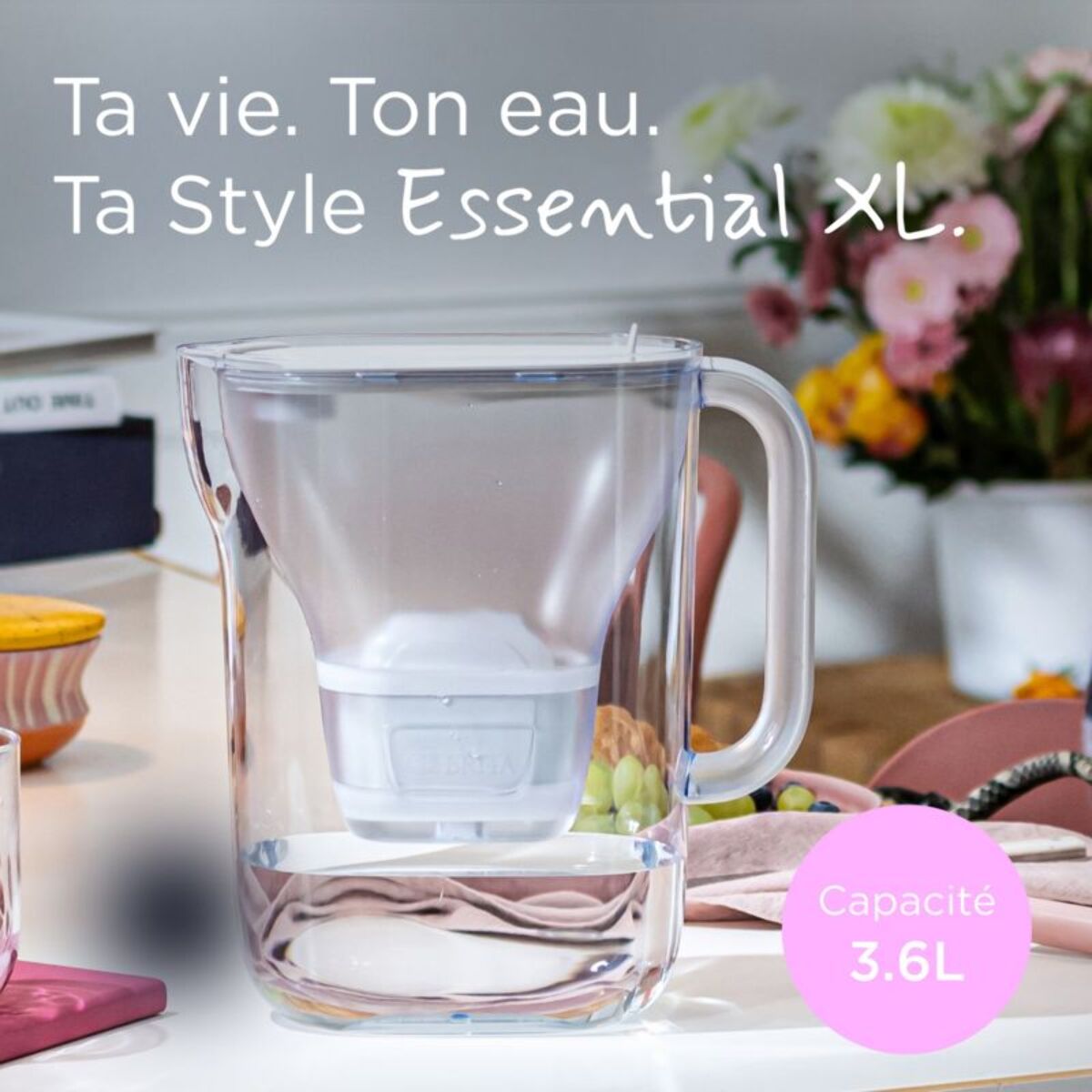 Carafe filtrante BRITA Essential XL blanche