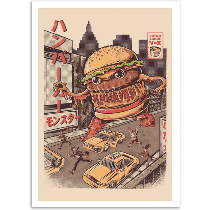 Affiche - Burgerzilla - Ilustrata