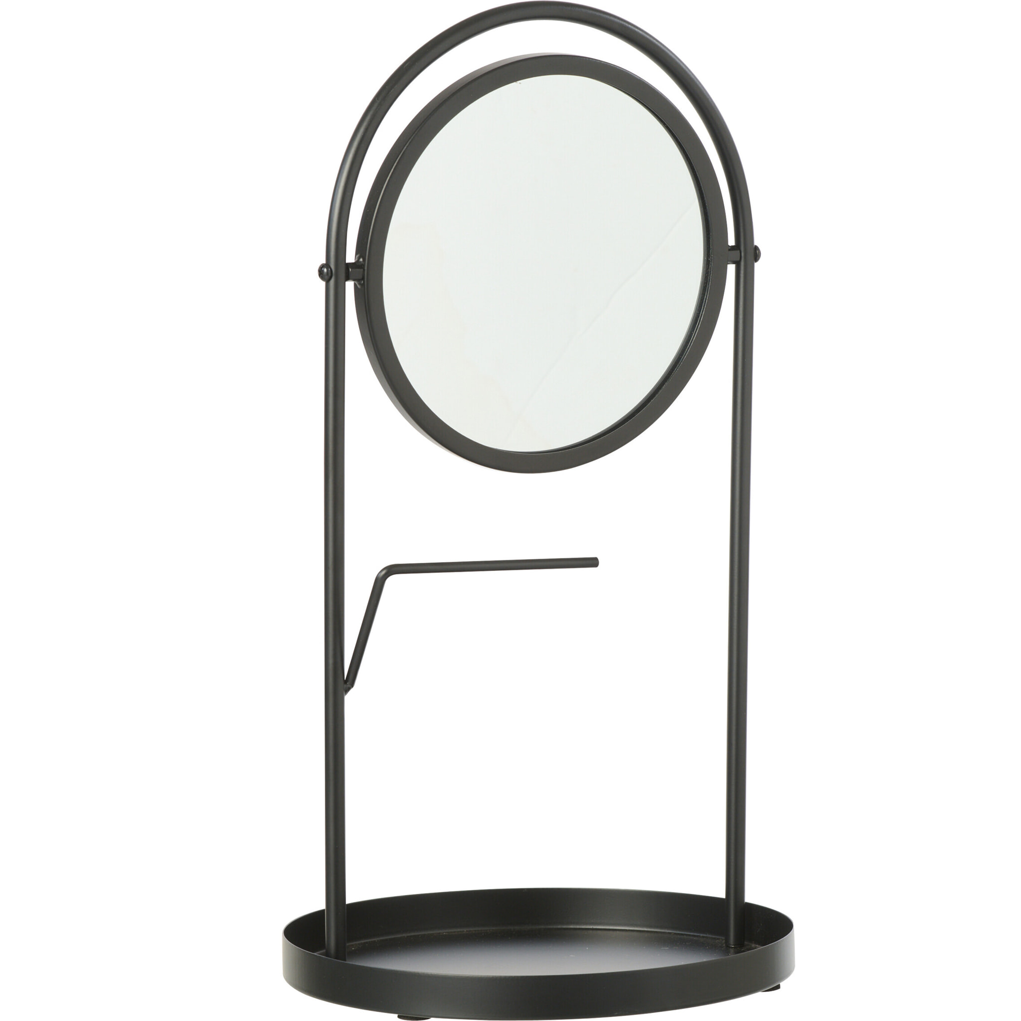 J-Line Miroir de Table + Support Bijoux - métal - noir - large