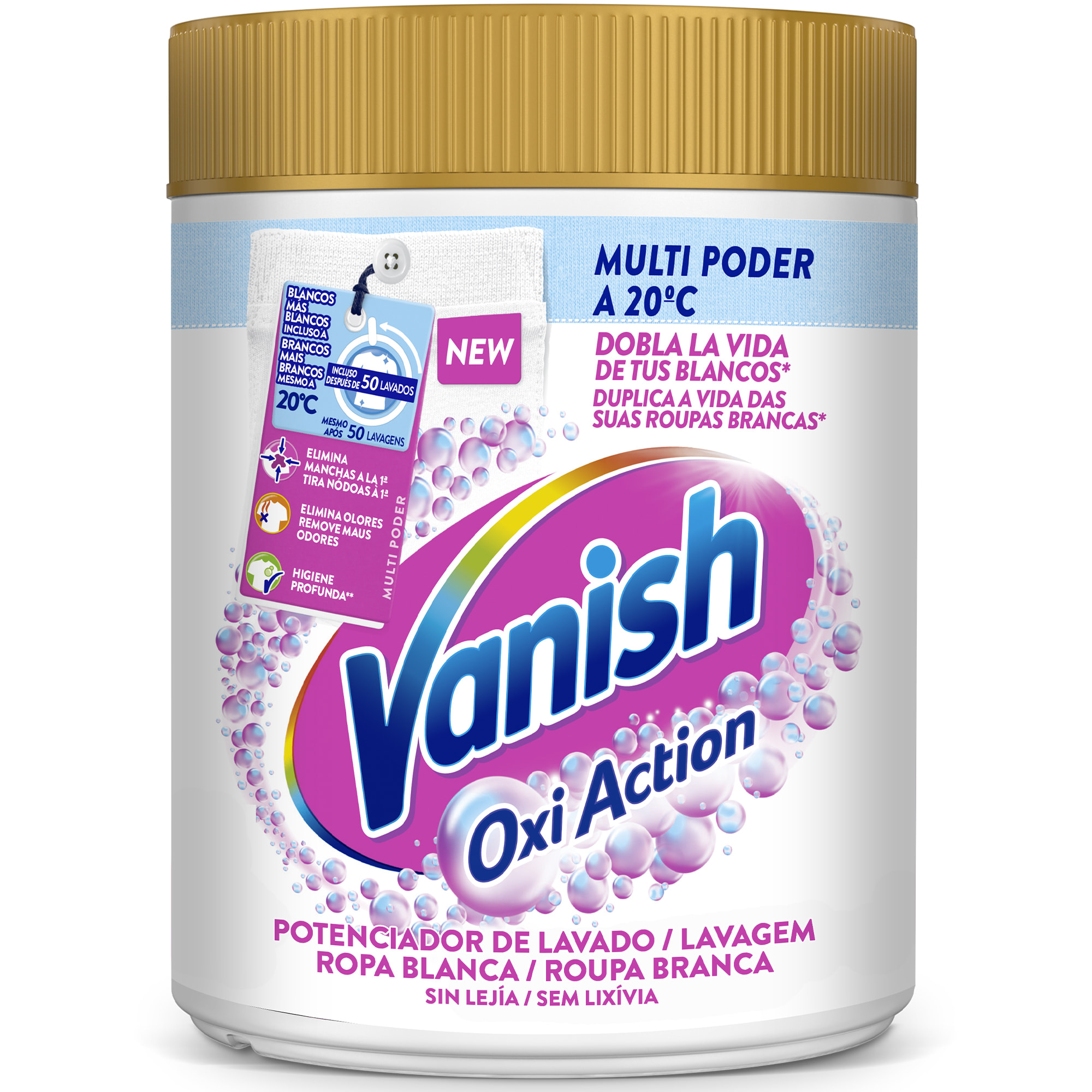 Vanish Oxi Advance Quitamanchas para la Ropa Blanca, elimina olores, potenciador de Lavado en polvo - 800 gr