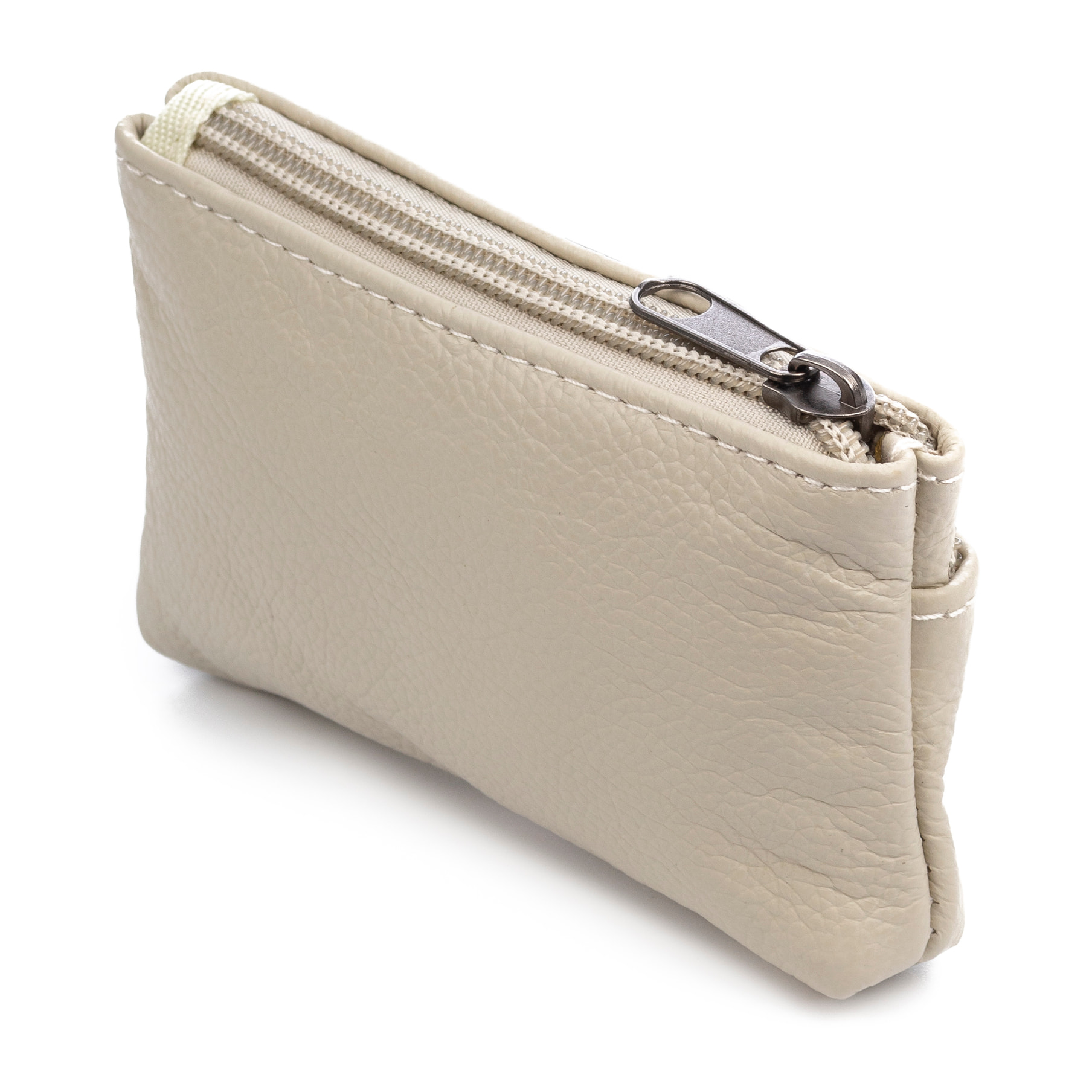 Atrani portamonedas con doble compartimento de piel Dollaro. Llavero interior.