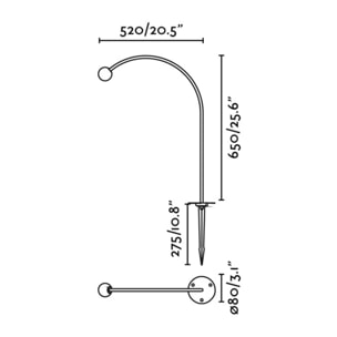 CUCA 650 Lampe piquet noire