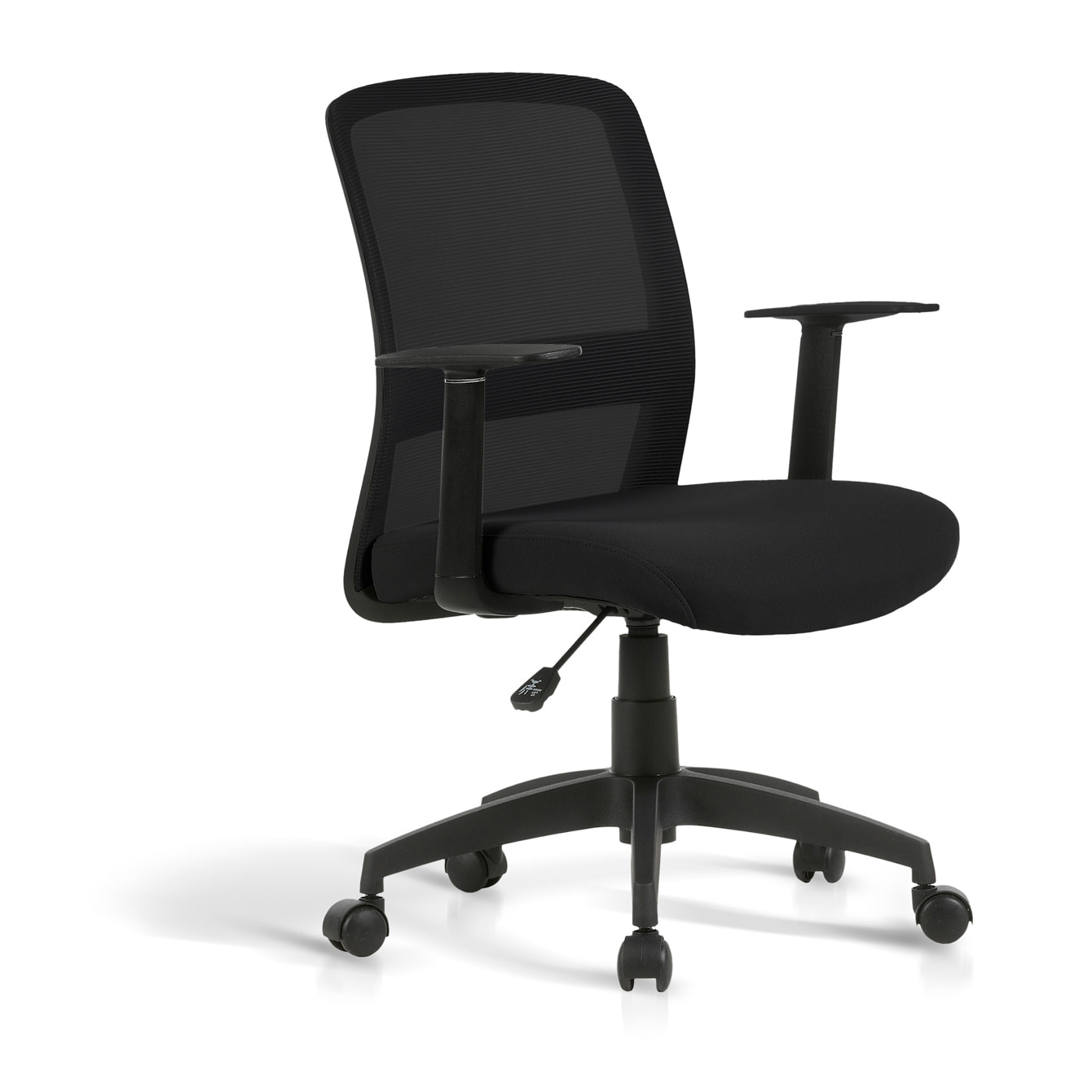 Silla de estudio Devon tela negro 94x61x59 cm