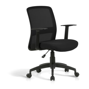 Silla de estudio Devon tela negro 94x61x59 cm