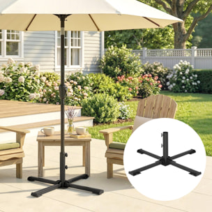 Pied de parasol pliable compatible mât 38-48mm acier anthracite
