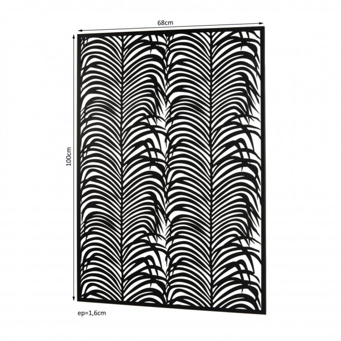THEODORE - Décoration murale rectangulaire 68x100cm métal noir