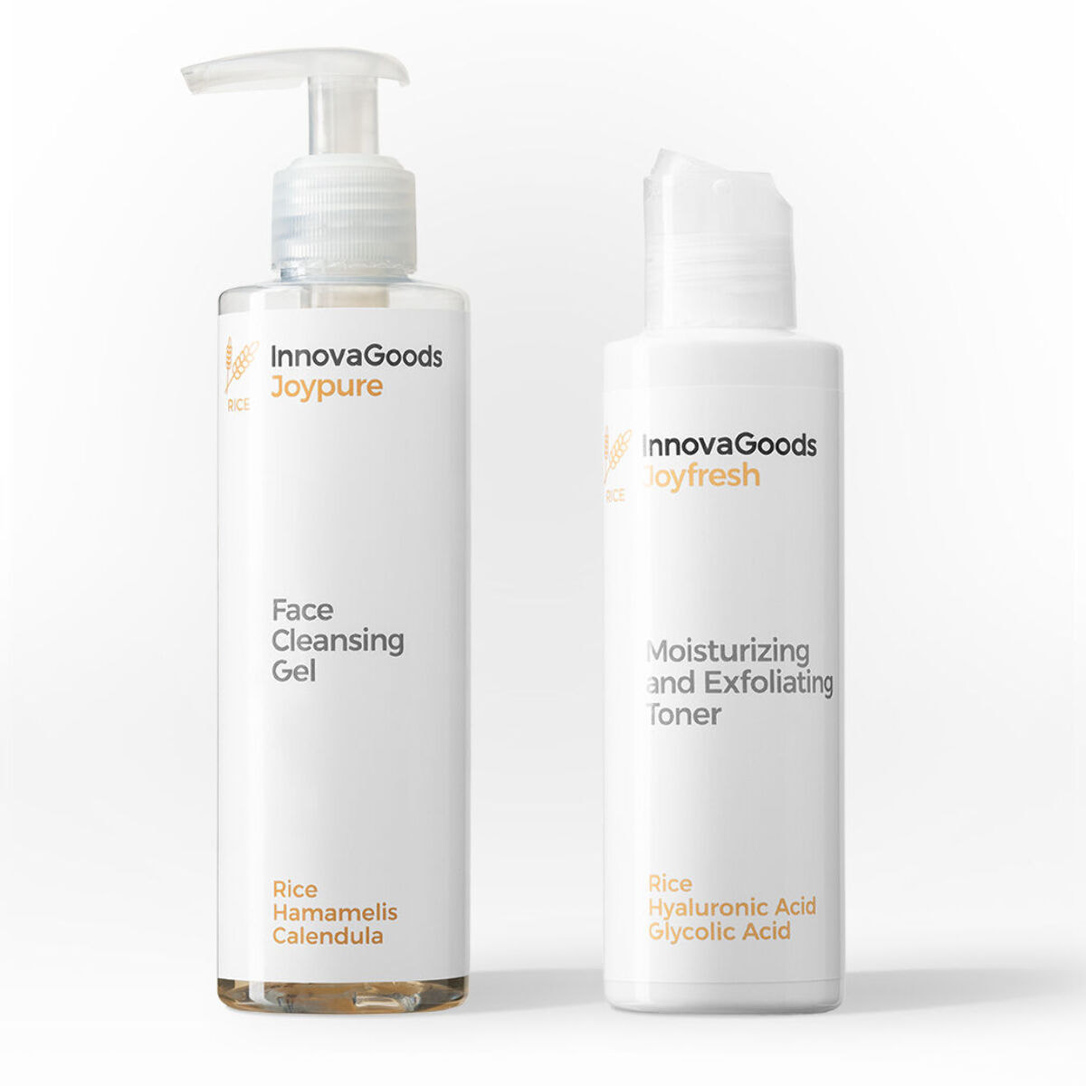 Kit Due Prodotti Pulizia Viso Rice InnovaGoods