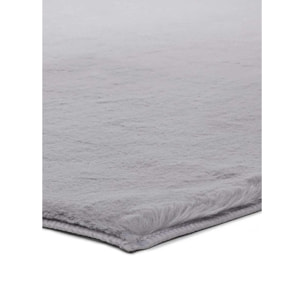 FOX Alfombra lisa lavable pelo largo en plata, varias medidas disponibles