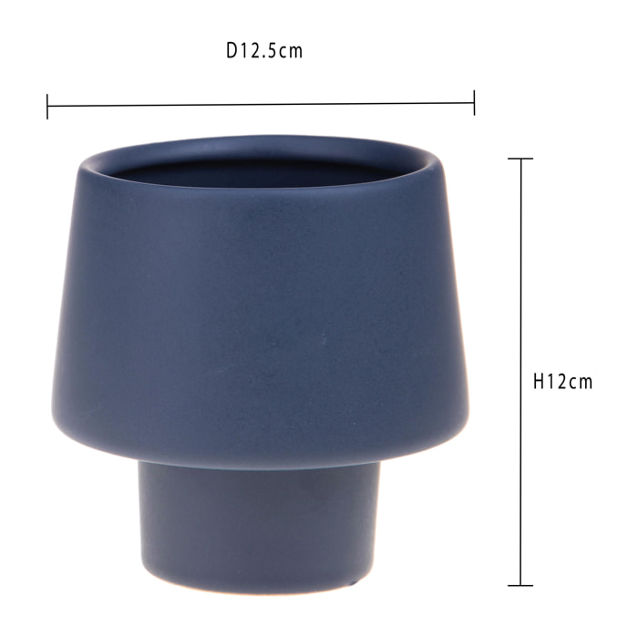 Vaso Invertito H.12 Cm - Pezzi 2 - 12,5X12,5X12,5cm - Colore: Blu - Bianchi Dino - Decori Casa E Complementi