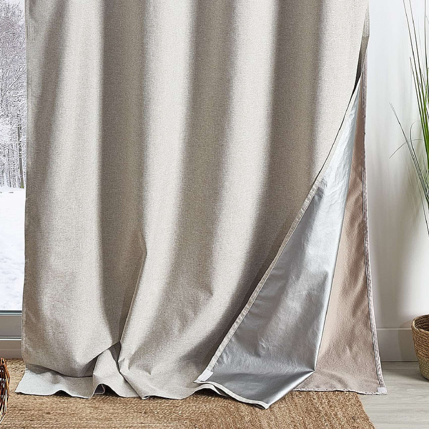 Rideau thermique et occultant  hiver - été - Lin