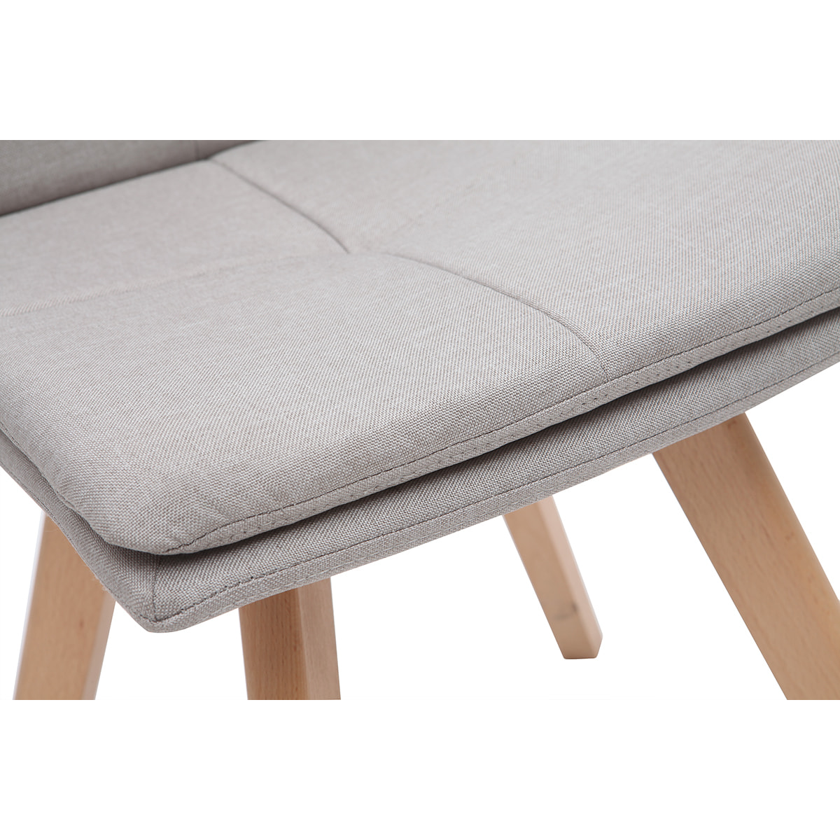 Chaises scandinaves en tissu beige et bois clair (lot de 2) THEA