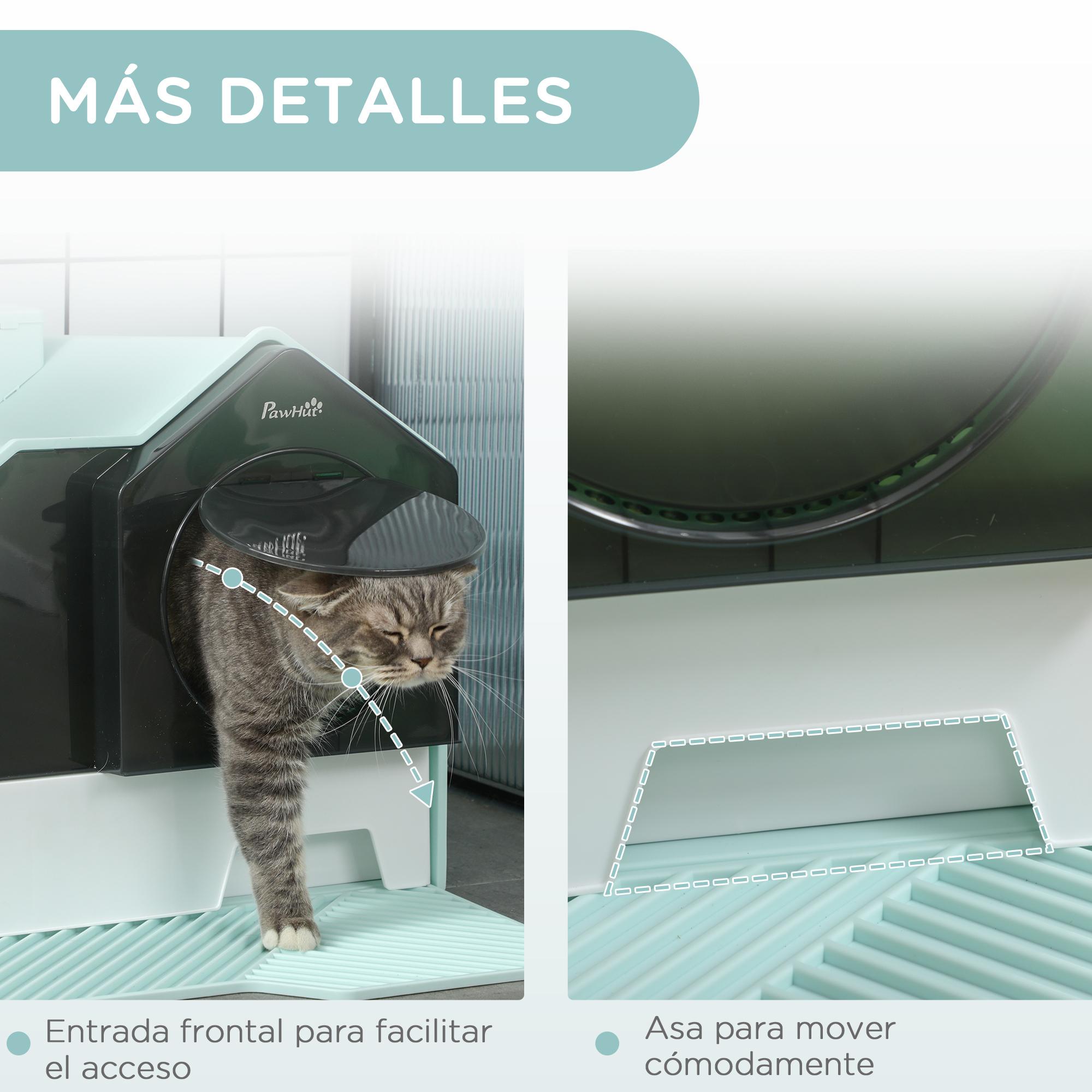 Arenero Cubierto para Gatos Caja de Arena Cerrada para Gatos con Bandeja Extraíble Pala Pedal Exterior y Filtro Desodorizante 47x45x42 cm Azul