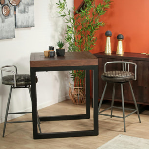 Tabouret de bar industriel brun BRISBANE