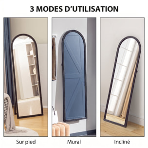 Miroir sur pied et mural pleine longueur 53 x 162 cm cadre pied effet bois