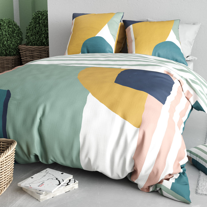 Parure housse de couette imprimé 100% coton - oslo