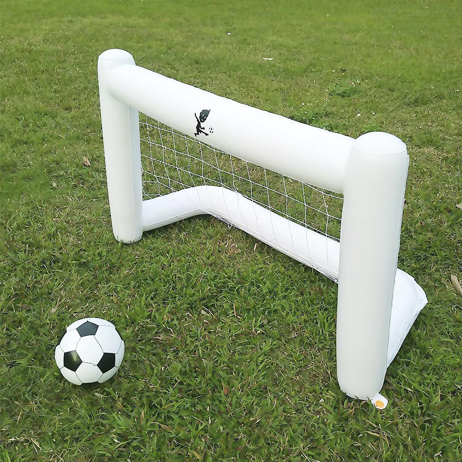 Porta da calcio e pallone gonfiabili. 160x105 cm.