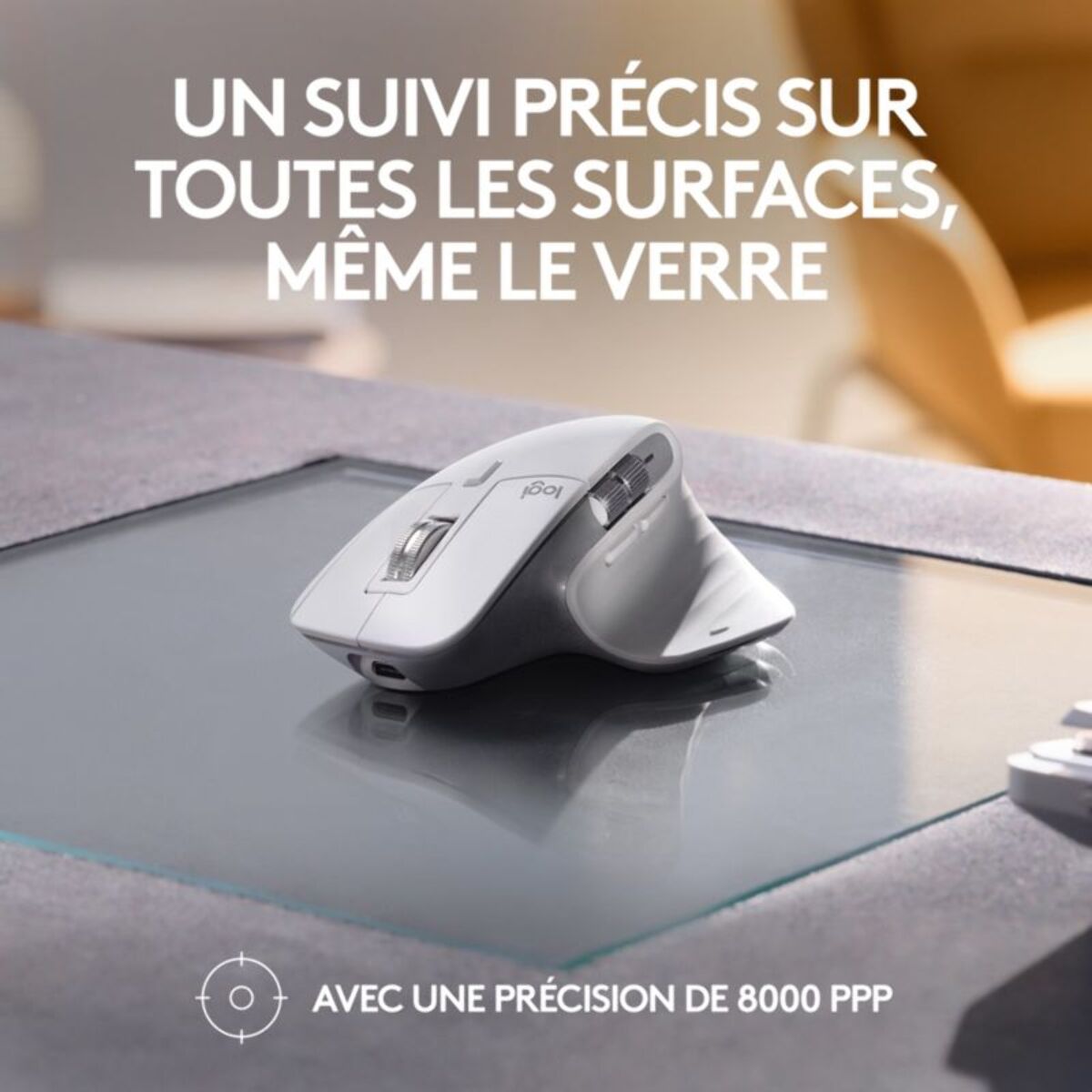 Souris sans fil rechargeable LOGITECH Mx Master 3s pour Mac Gris Pale