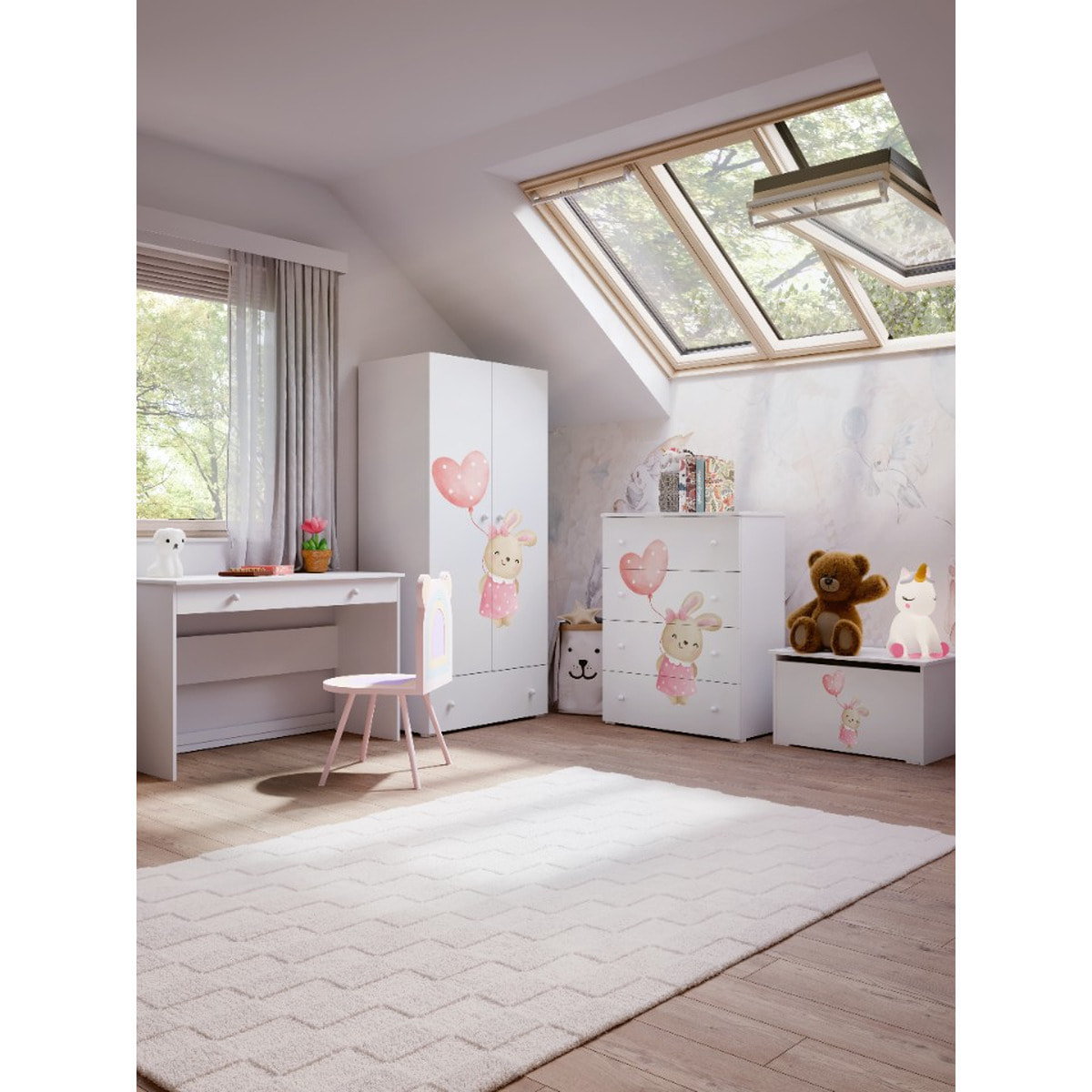 Scrivania BASIC bianca 110 cm con cassetto