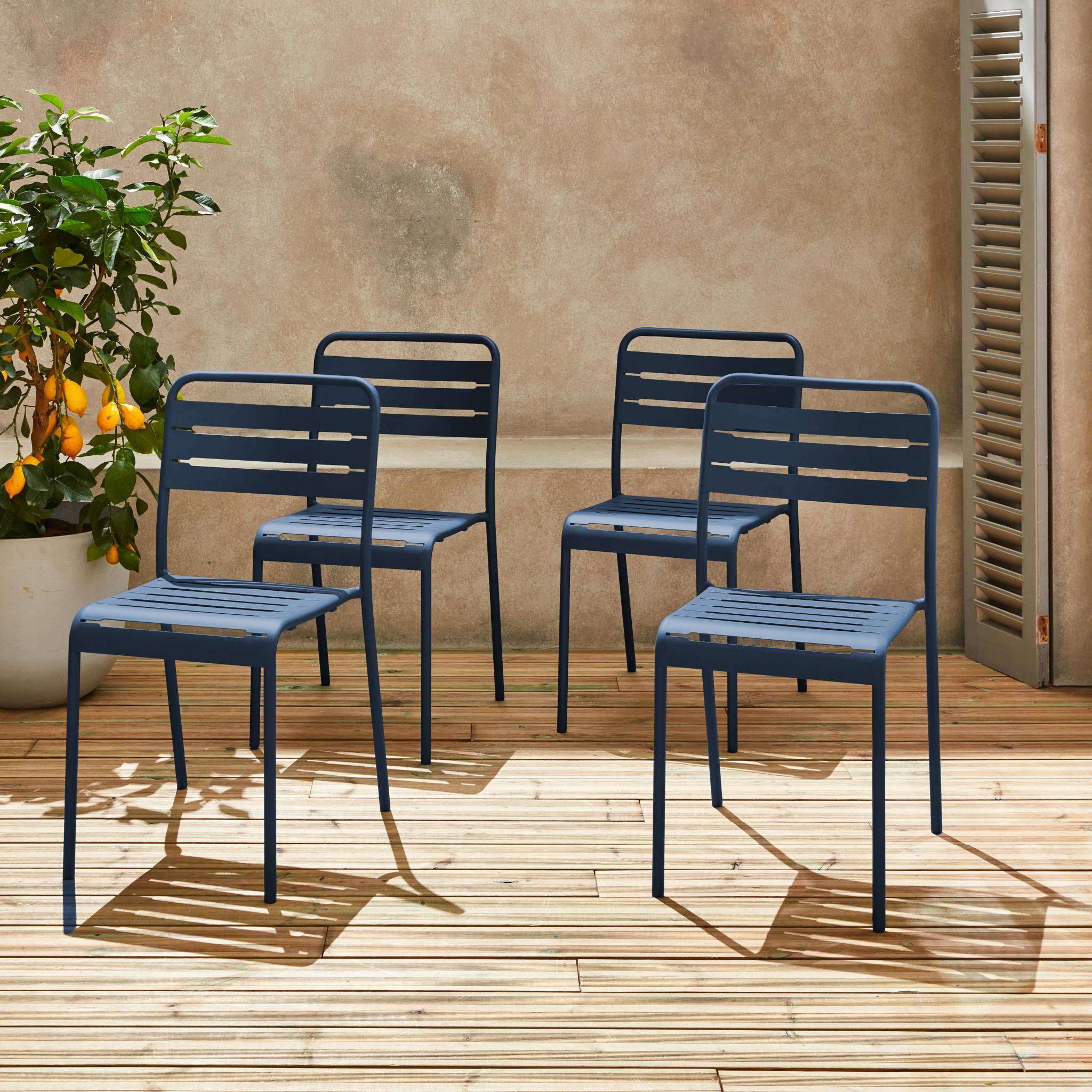 Chaise de jardin acier (lot de 4) AMELIA