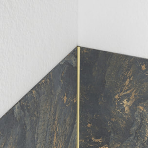 Profilé d’angle en Aluminium Finition Or Brossé pour Panneaux Muraux - 15x15x2100 mm