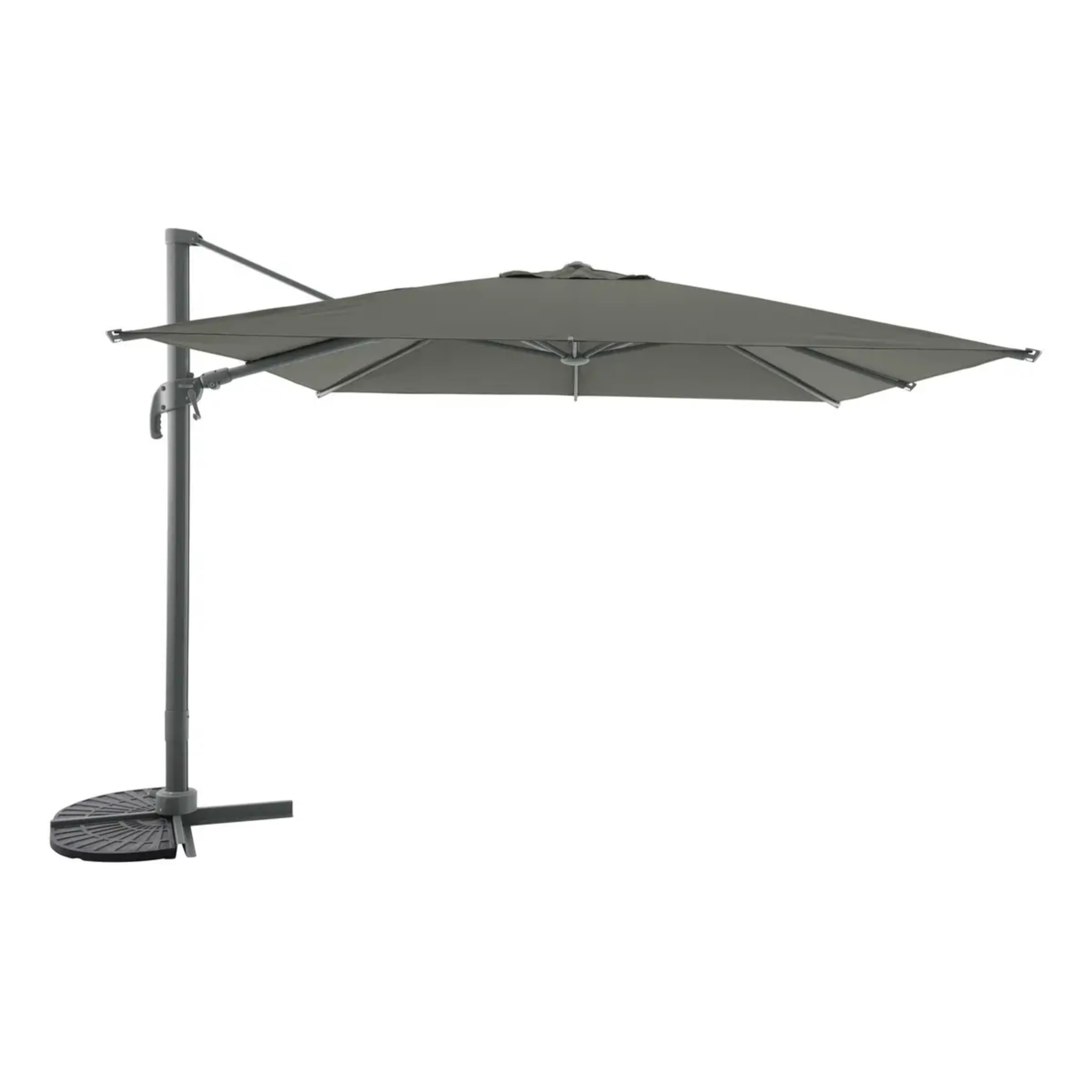 Parasol déporté carré inclinable Melhia 3x3 m vert laurier