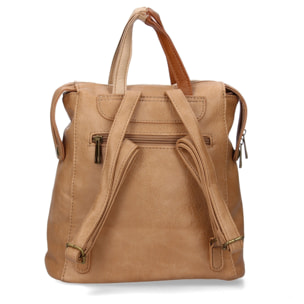 Mochila para mujer con correas ajustable, compartimento principal con cremallera.