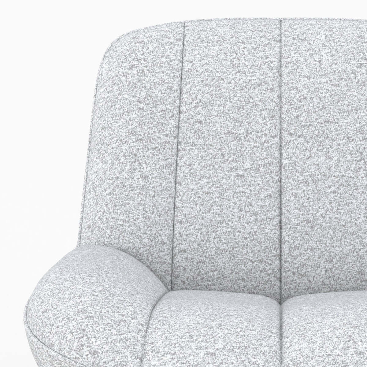 Fauteuil pivotant en tissu bouclé gris chiné - Elvis