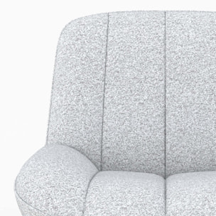 Fauteuil pivotant en tissu bouclé gris chiné - Elvis