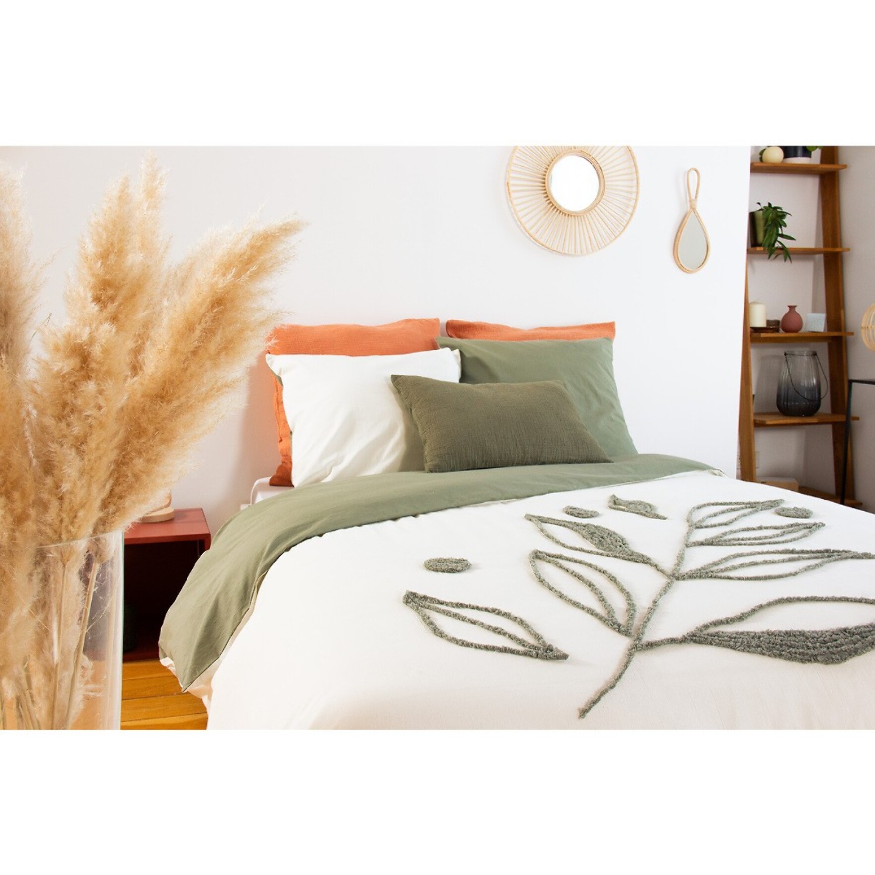 Parure De Couette 3pcs Better Coton Lave Bci Herbier