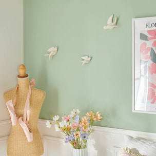 Décoration murale 3 oiseaux Fleur de rose