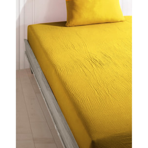 Drap housse gaze de coton ambre