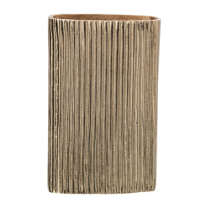 J-Line Vase Cotelé Aluminium Doré Large