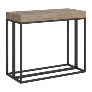 Console extensible 90x40/196 cm Epoca Small Chêne Nature cadre Anthracite