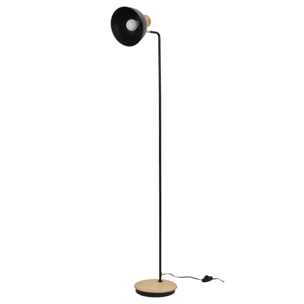 Lampadaire Metal Noire Bois