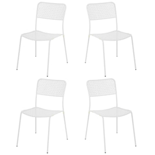 Set 4 sedie da giardino in metallo bianco - Aura