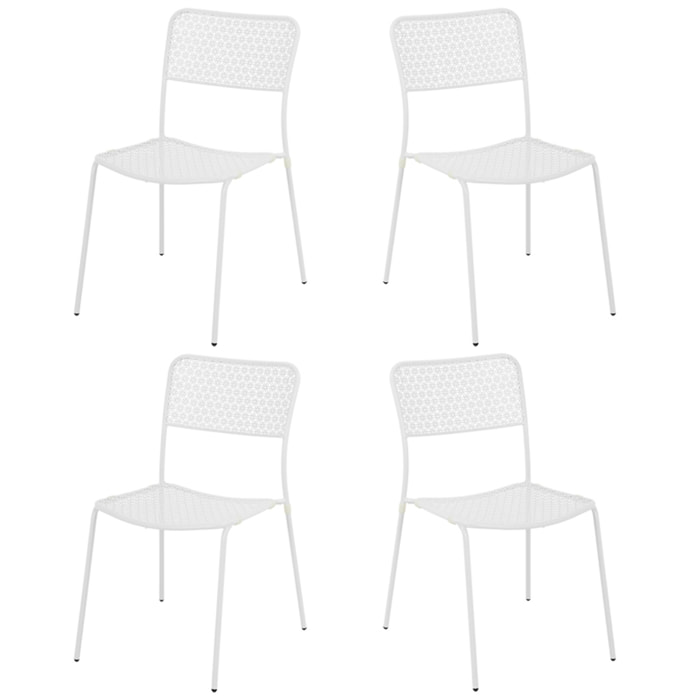 Set 4 sedie da giardino in metallo bianco - Aura