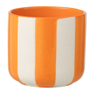 J-Line Cachepot Ligné - céramique - orange/blanc - medium